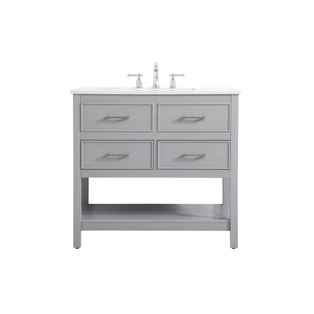 36 Inch Single Bathroom Vanity In Gray. Picture 1