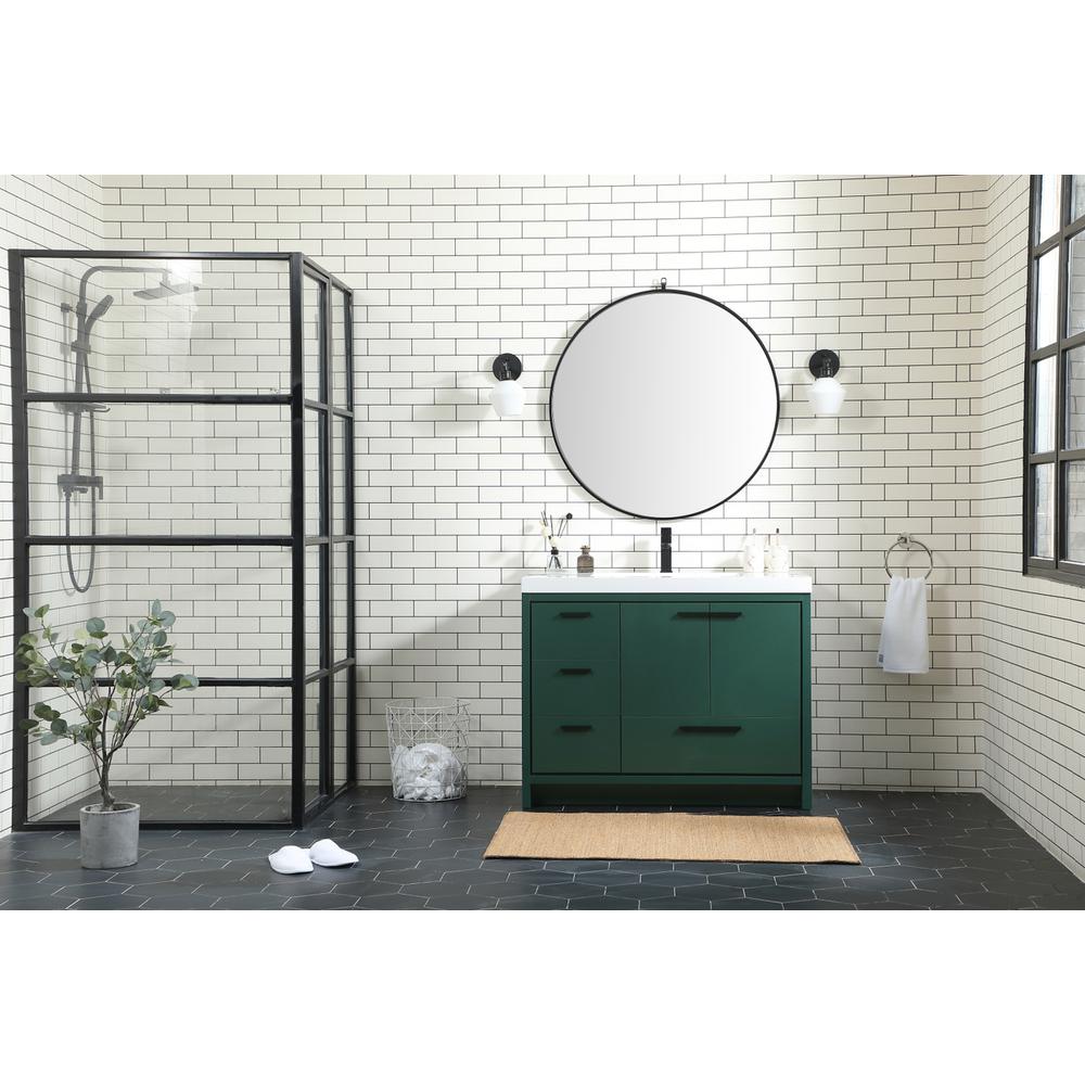 42 Inch Single Bathroom Vanity In Green. Picture 4