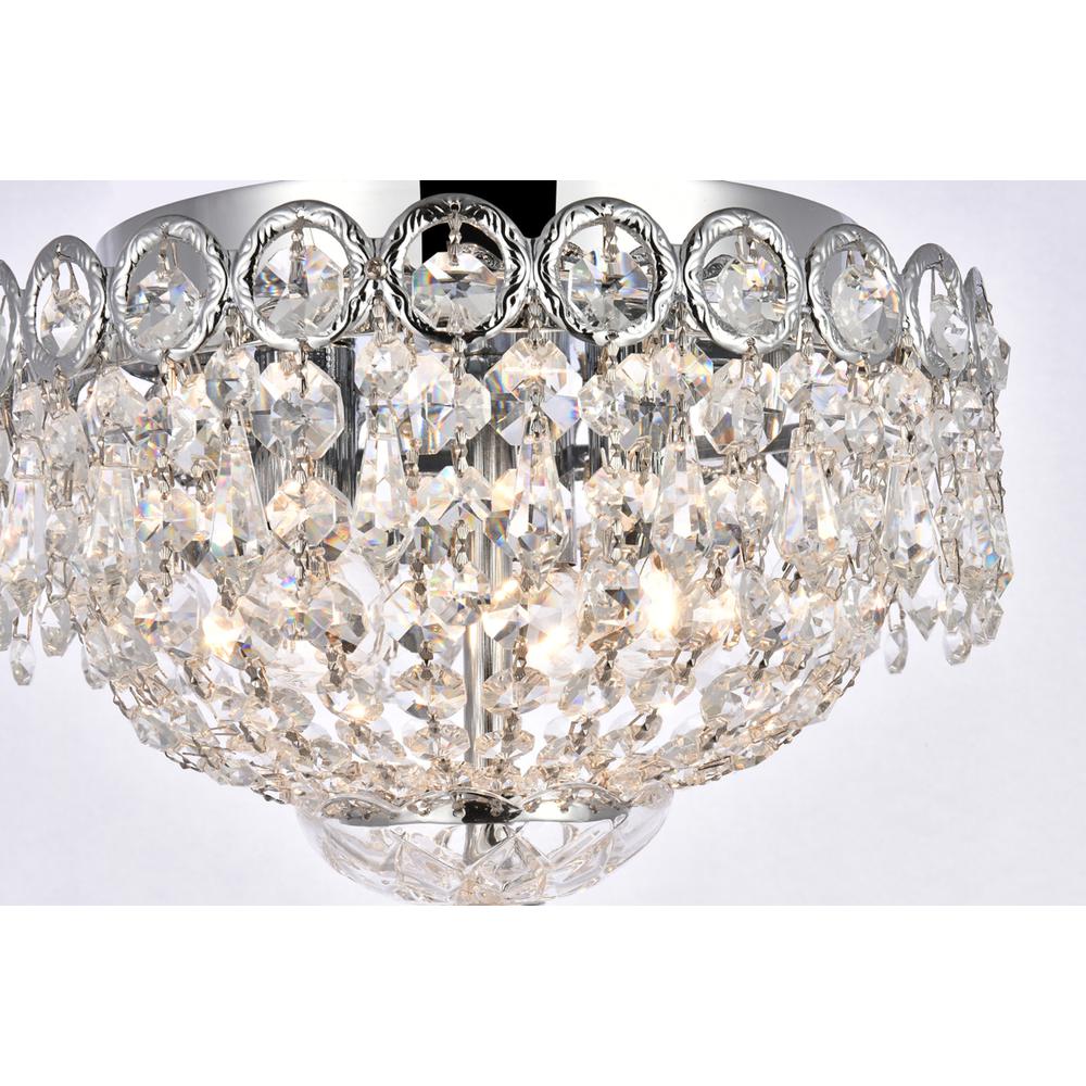 Century 3 Light Chrome Flush Mount Clear Royal Cut Crystal. Picture 4