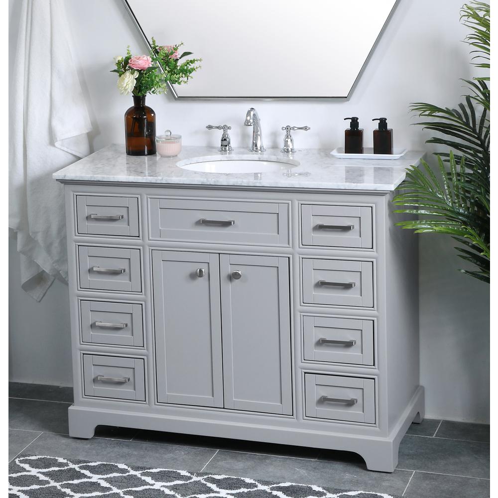 42 In. Single Bathroom Vanity Set In Light Grey. Picture 3