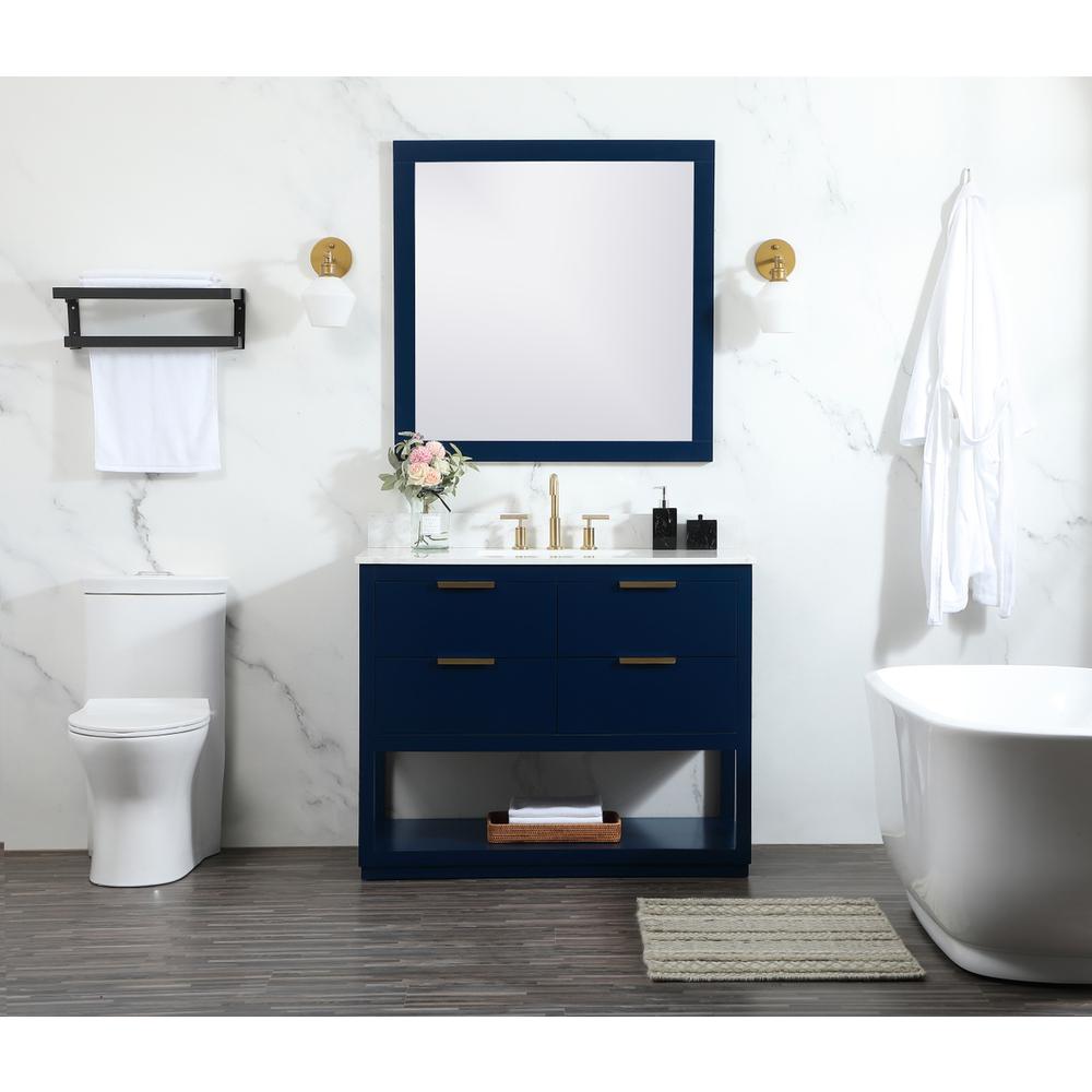42 Inch Single Bathroom Vanity In Blue With Backsplash. Picture 4