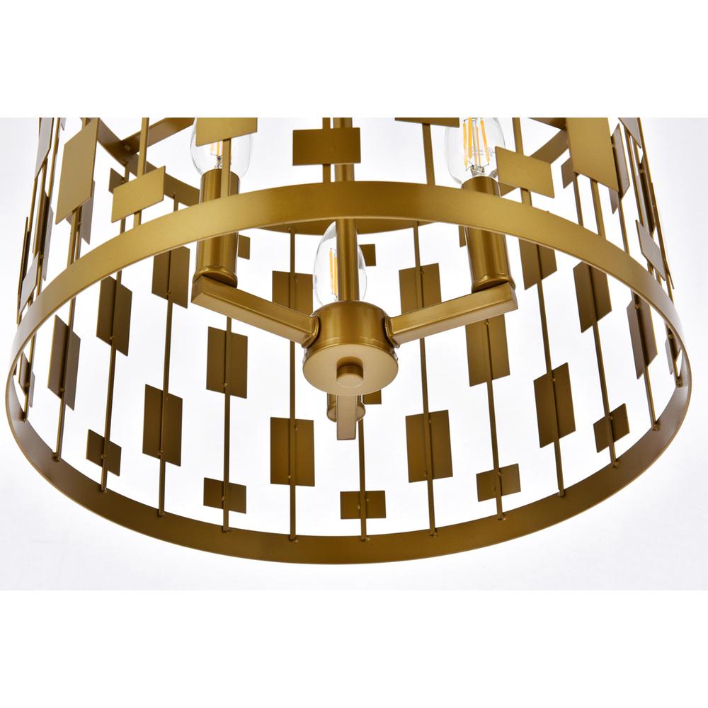 Levante 3 Lights Pendant In Brass. Picture 3