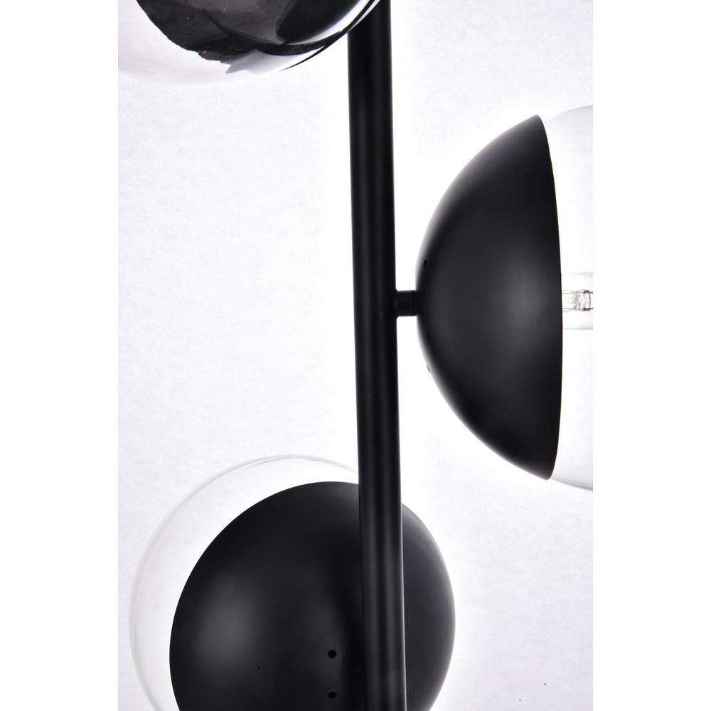 Eclipse 3 Lights Black Floor Lamp With Clear Glass. Picture 3