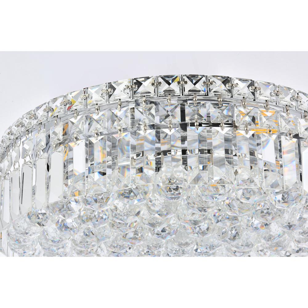 Maxime 6 Light Chrome Flush Mount Clear Royal Cut Crystal. Picture 5