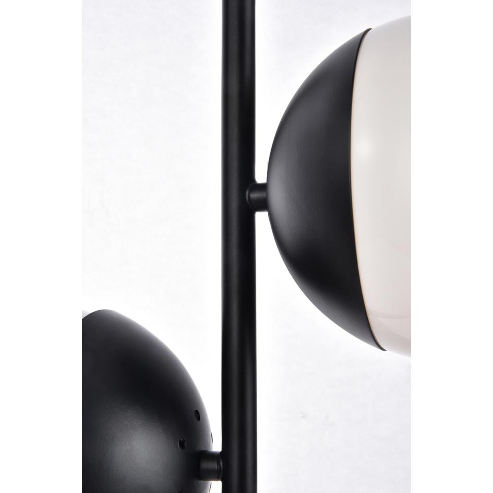 Eclipse 2 Lights Black Table Lamp With Frosted White Glass. Picture 4