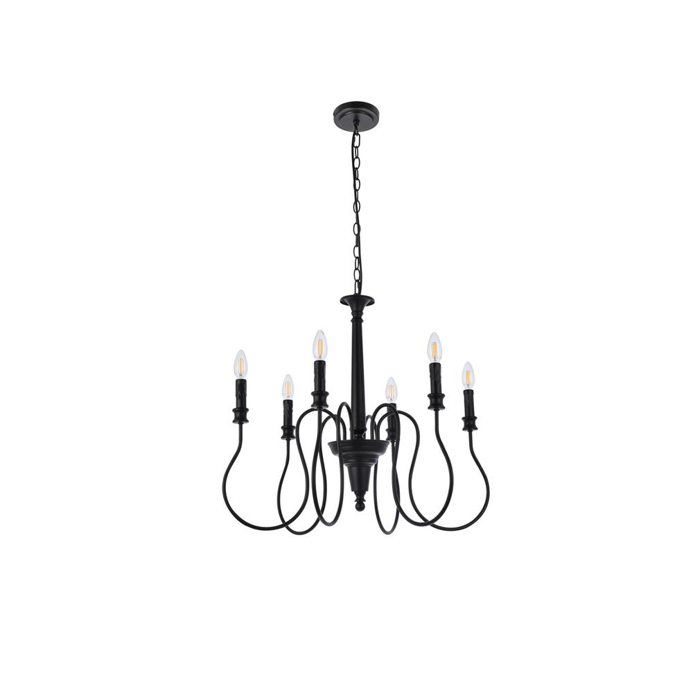 Flynx 6 Lights Pendant In Black. Picture 6