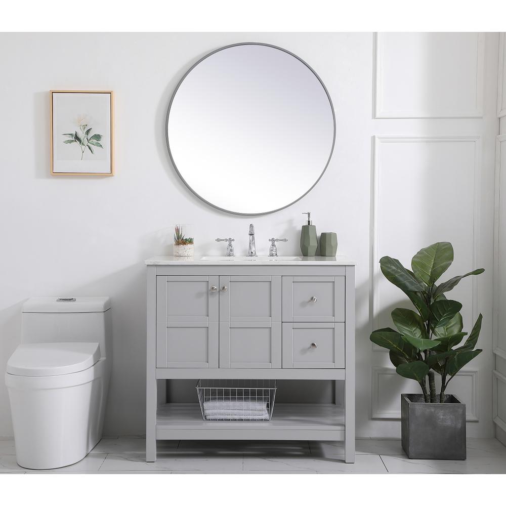 36 inch Single Bathroom Vanity in Gray. Picture 4