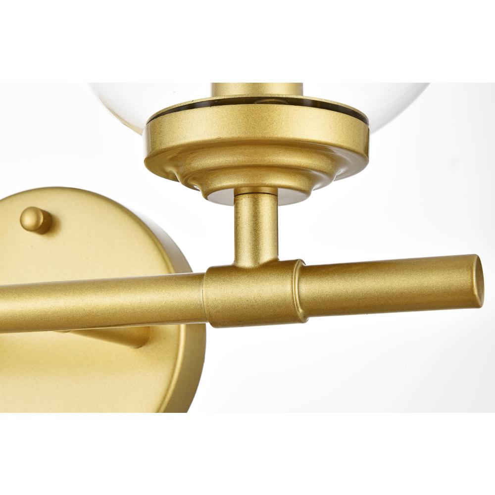 Ingrid 2 Light Brass And Clear Bath Sconce. Picture 4