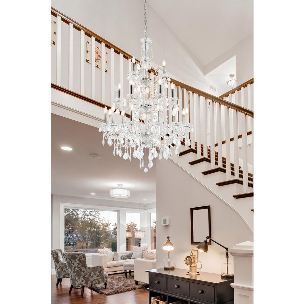 Giselle 21 Light Chrome Chandelier Clear Royal Cut Crystal. Picture 7