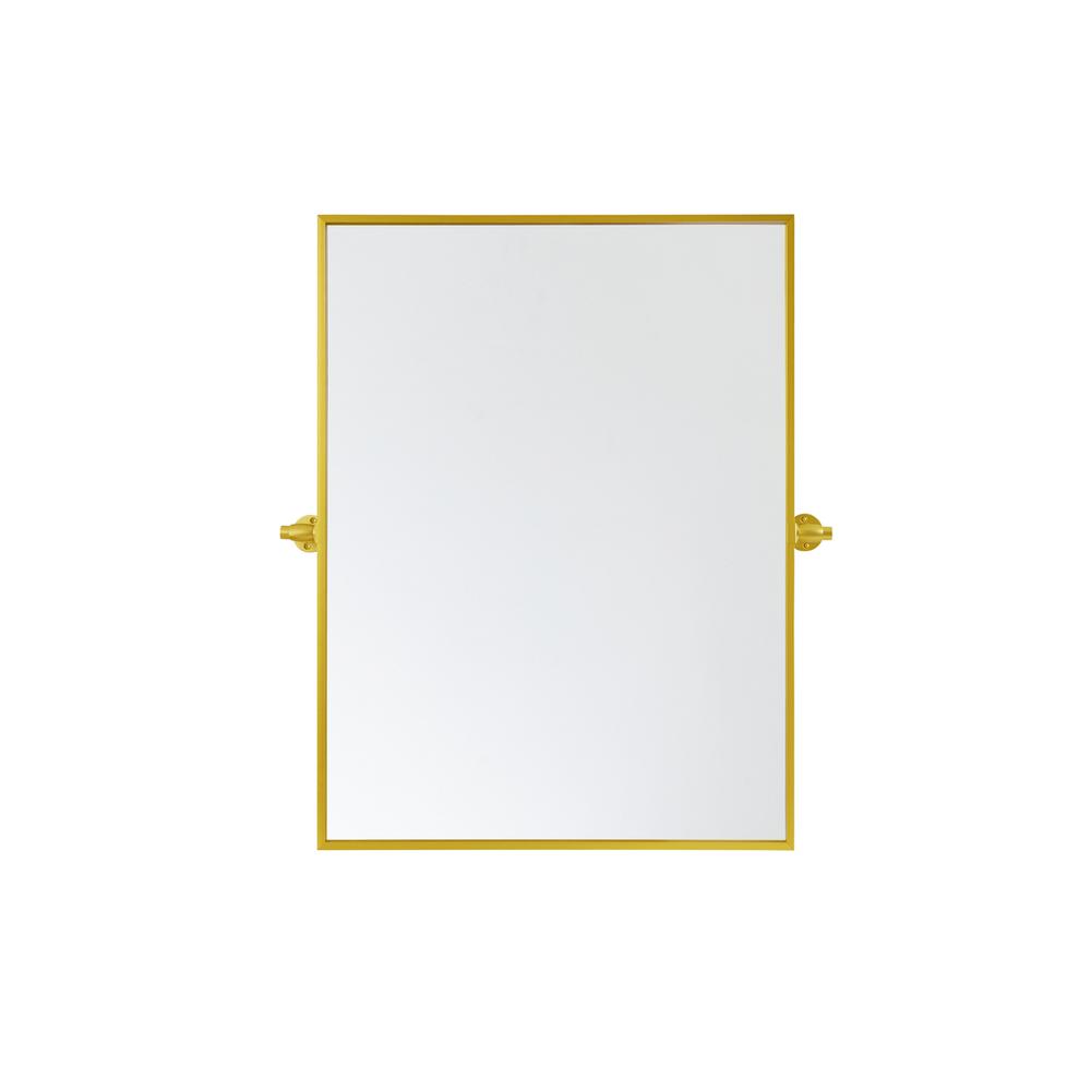 Rectangle Pivot Mirror 24X32 Inch In Gold. Picture 1