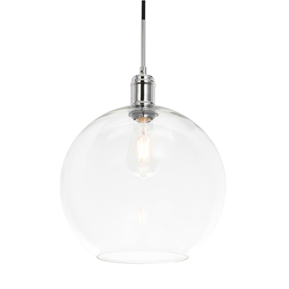 Emett 1 Light Chrome And Clear Glass Pendant. Picture 7