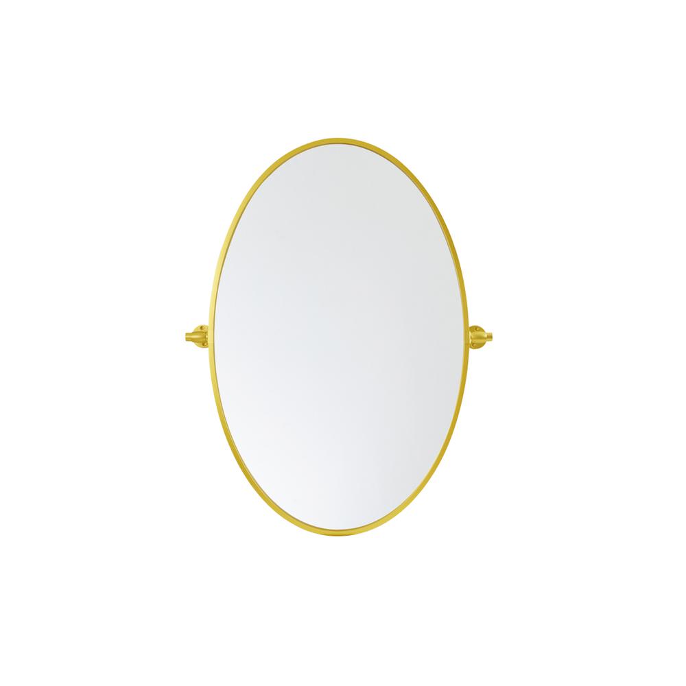 Oval Pivot Mirror 21X32 Inch In Gold. Picture 1