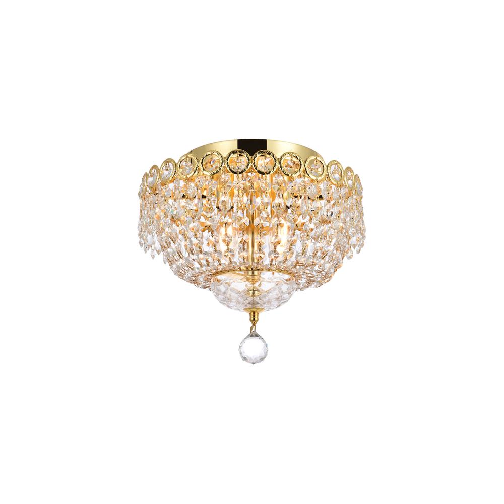 Century 4 Light Gold Flush Mount Clear Royal Cut Crystal. Picture 2