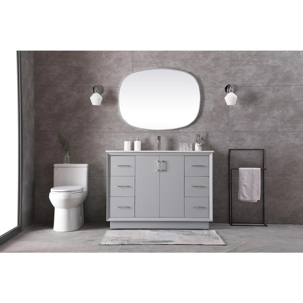 48 Inch Single Bathroom Vanity In Grey. Picture 4