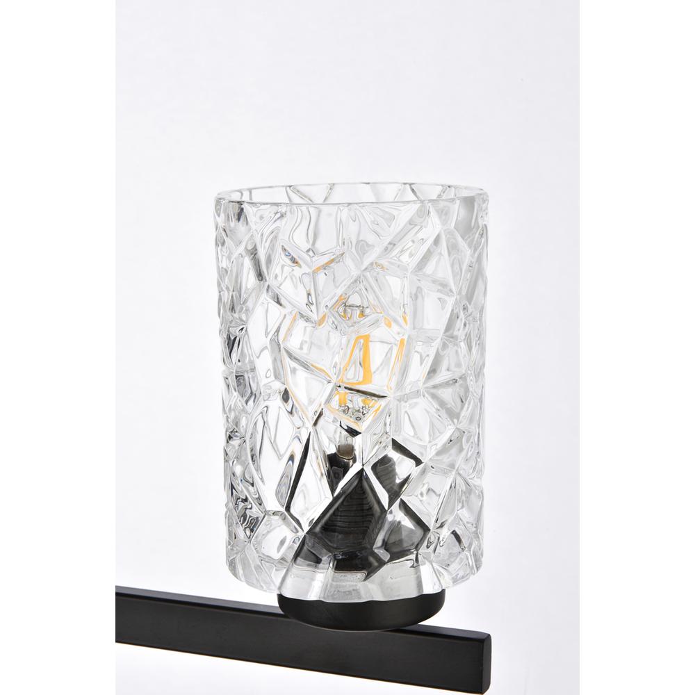 Cassie 3 Lights Bath Sconce In Black With Clear Shade. Picture 4