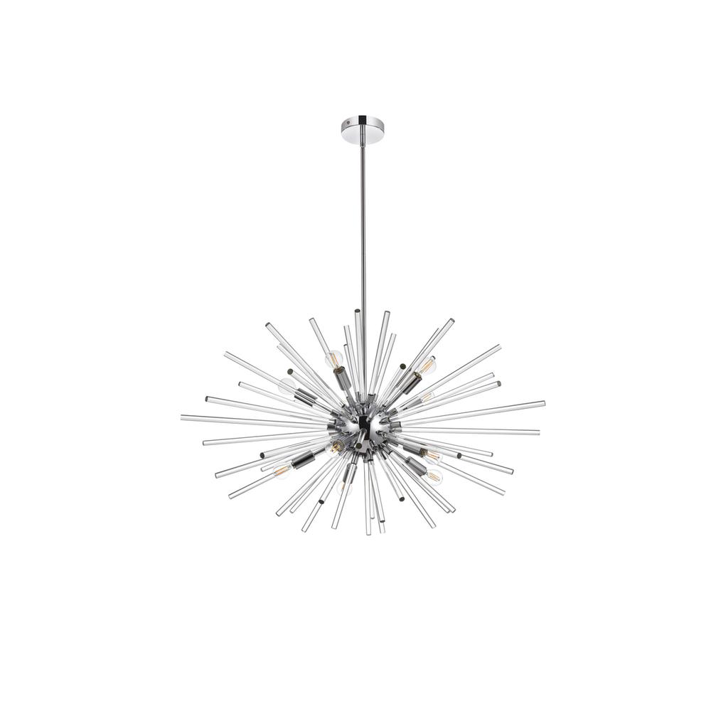 Sienna 32 Inch Crystal Rod Pendant In Chrome. Picture 6