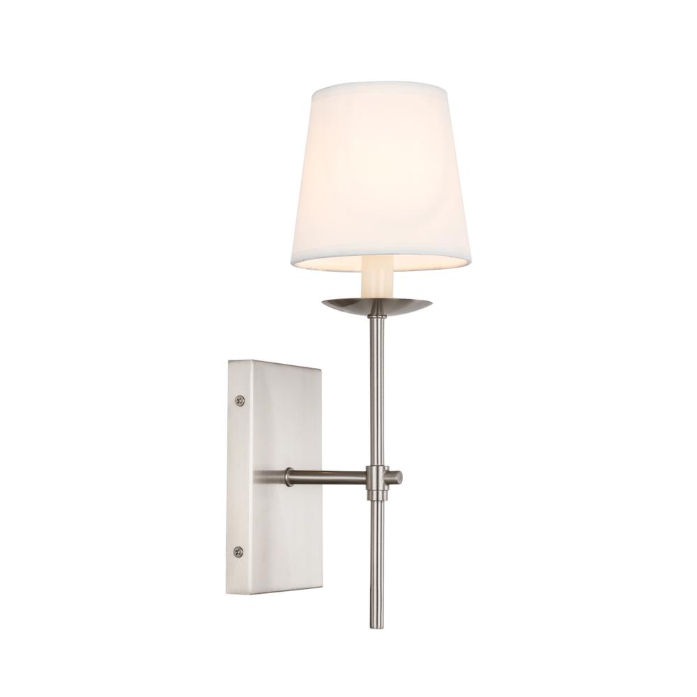 Eclipse 1 Light Burnished Nickel And White Shade Wall Sconce. Picture 6