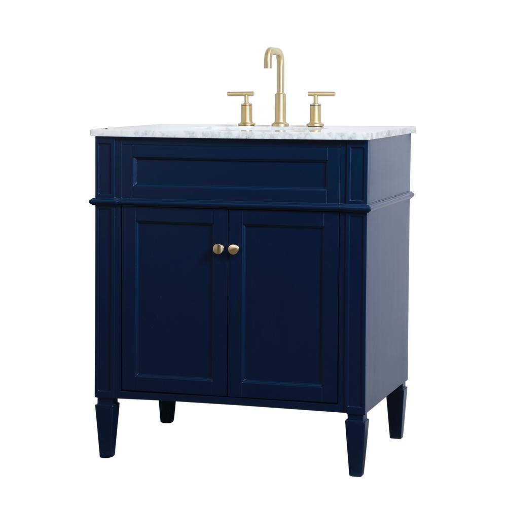 30 Inch Single Bathroom Vanity In Blue. Picture 6
