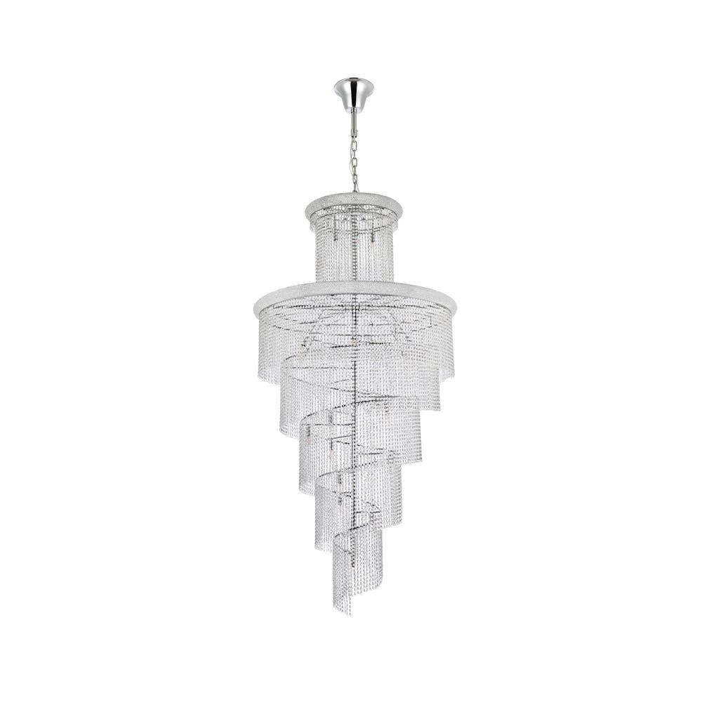Spiral 41 Light Chrome Chandelier Clear Royal Cut Crystal. Picture 6