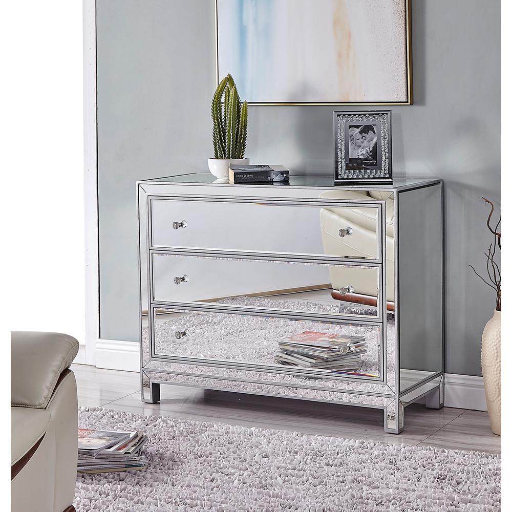 Chest 3 Drawers 40In. W X 16In. D X 32In. H In Antique Silver Paint. Picture 10