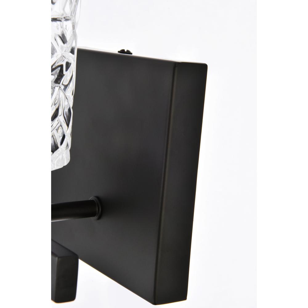 Cassie 1 Light Bath Sconce In Black With Clear Shade. Picture 4