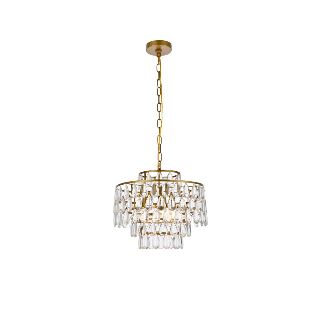 Mila 16 Inch Pendant In Brass. Picture 1