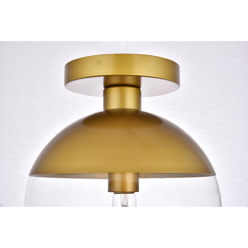 Eclipse 1 Light Brass Flush Mount With Clear Glass. Picture 5