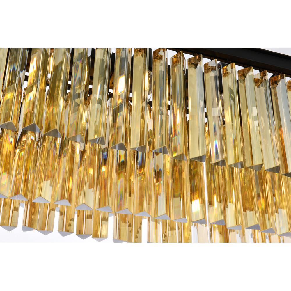 Sydney 12 Light Matte Black Chandelier Golden Teak (Smoky) Royal Cut Crystal. Picture 3