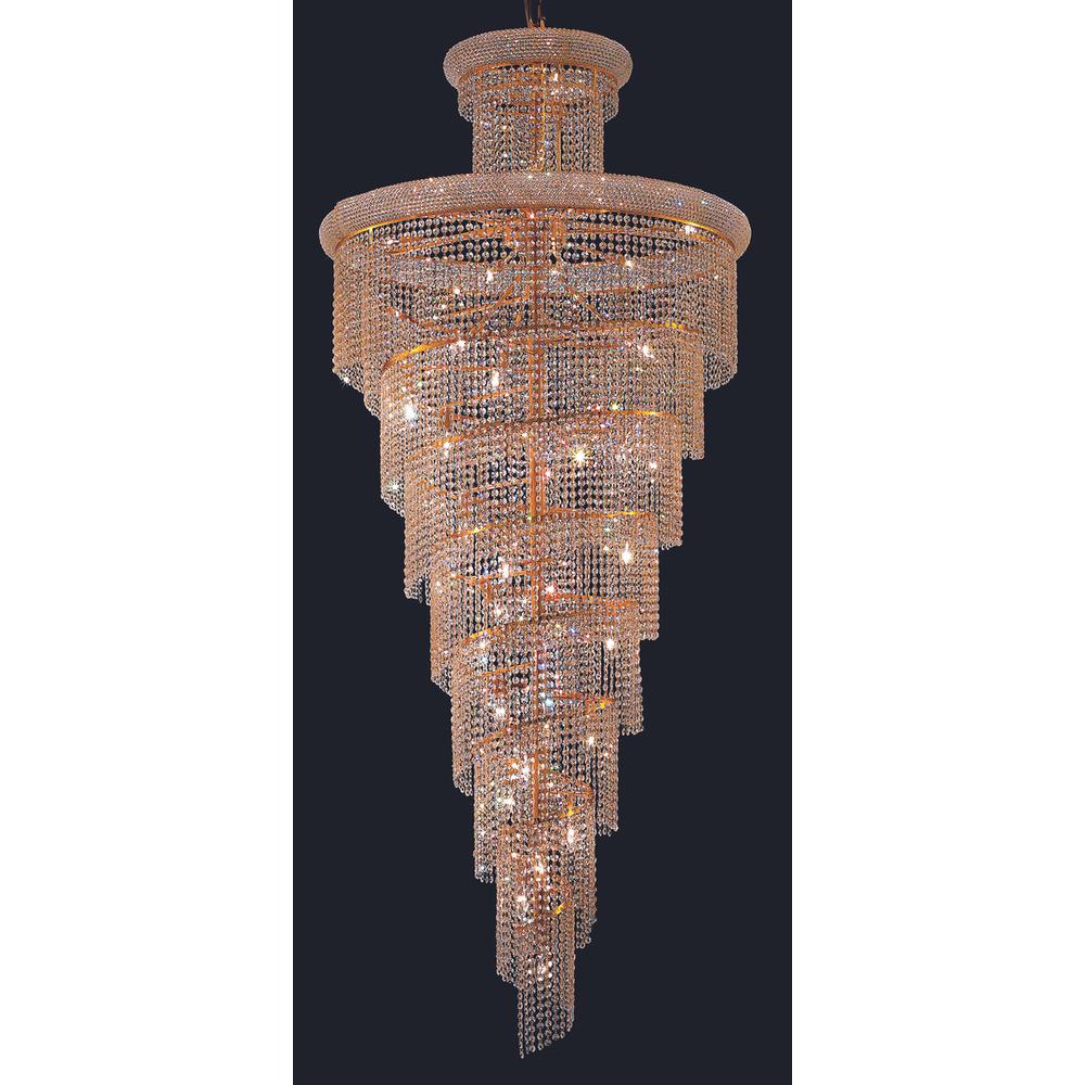 Spiral 32 Light Gold Chandelier Clear Royal Cut Crystal. Picture 1
