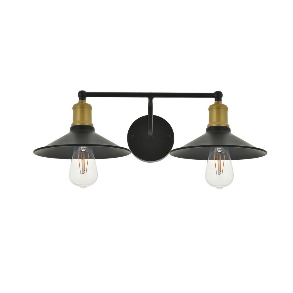 Etude  2 Light Brass And Black Wall Sconce. Picture 4
