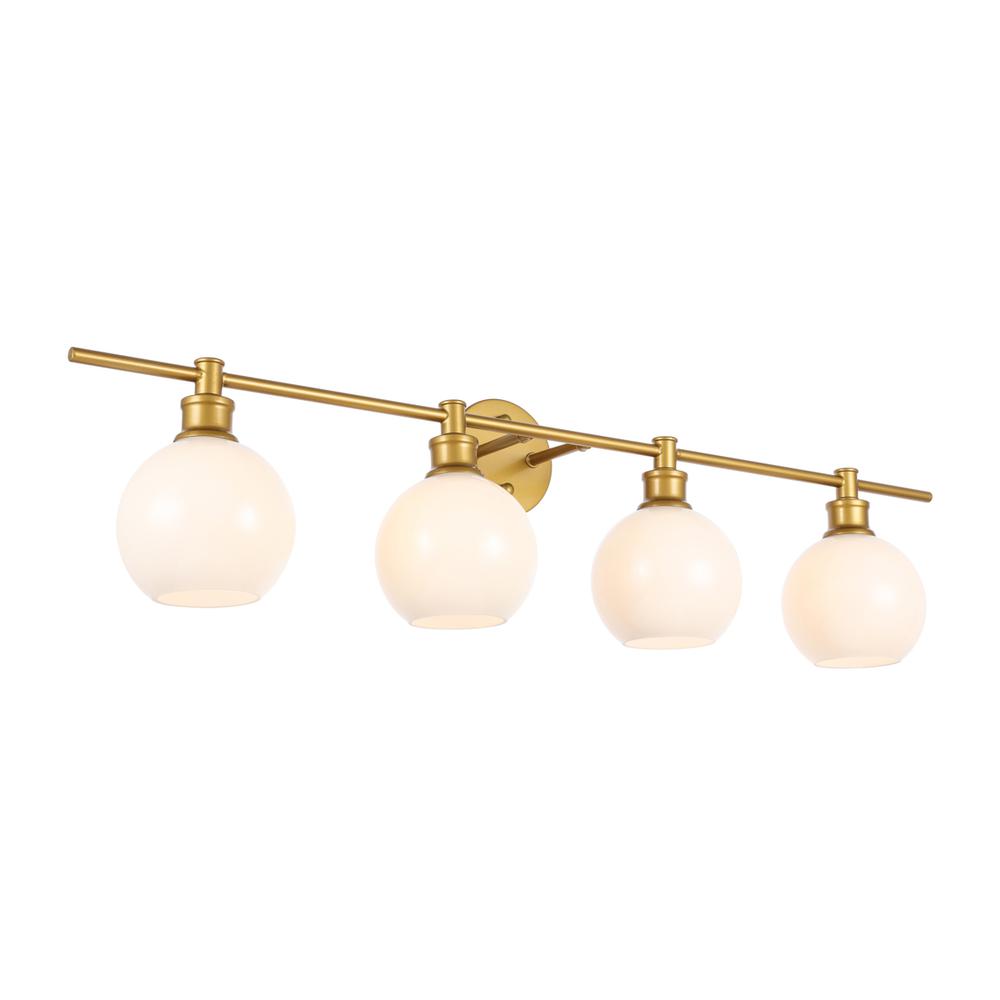 Collier 4 Light Brass And Frosted White Glass Wall Sconce. Picture 13