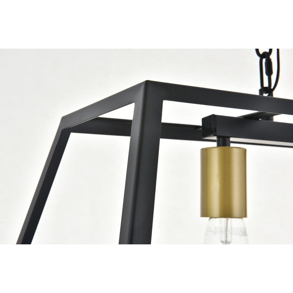 Resolute 3 Light Brass And Black Pendant. Picture 5