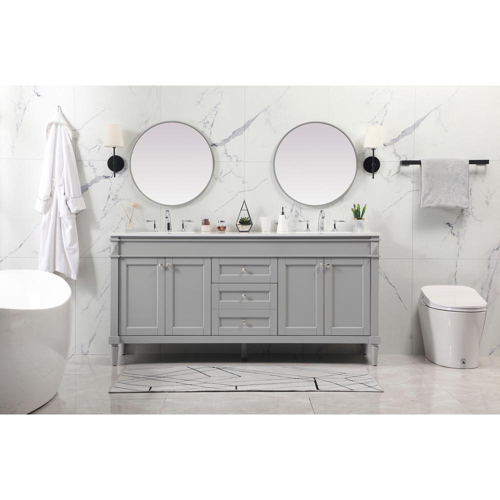 72 Inch Double Bathroom Vanity In Grey. Picture 4