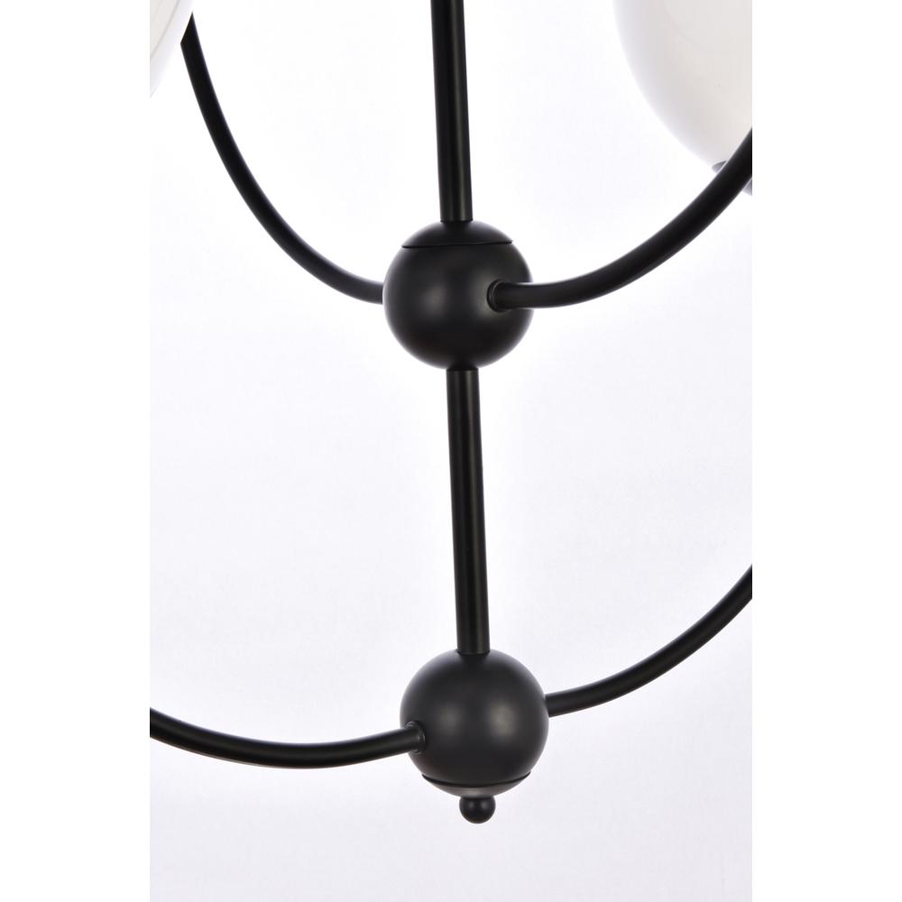 Lennon 31.5 Inch Pendant In Black With White Shade. Picture 3