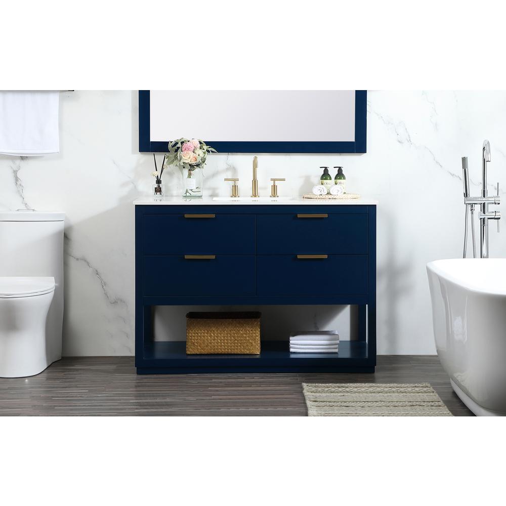 48 Inch Single Bathroom Vanity In Blue. Picture 14