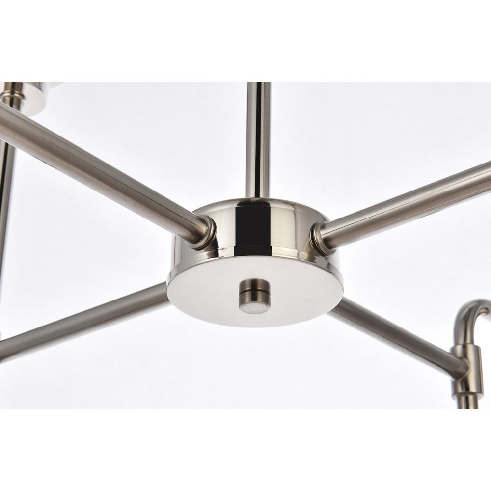 Hanson 8 Lights Pendant In Polished Nickel With Frosted Shade. Picture 3