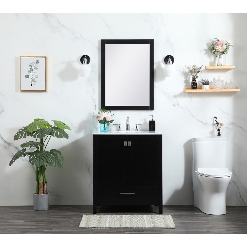 30 Inch Single Bathroom Vanity In Black. Picture 4