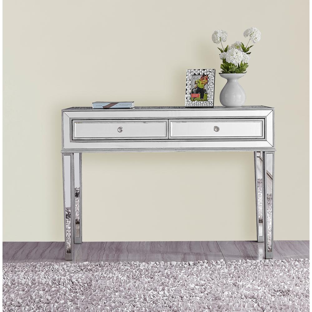 Desk 42In. W X 18In. D X 30In. H In Antique Silver Paint. Picture 9
