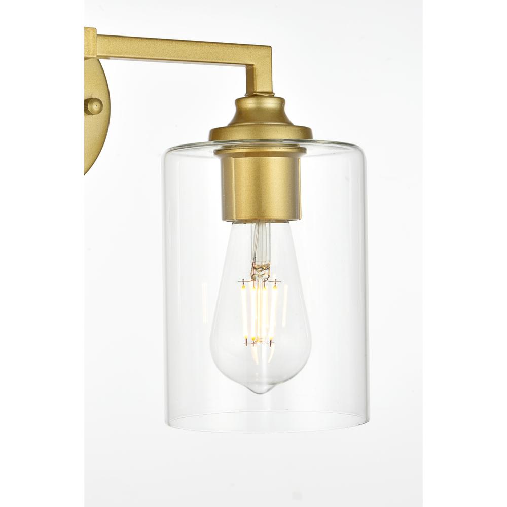 Mayson 2 Light Brass And Clear Bath Sconce. Picture 4
