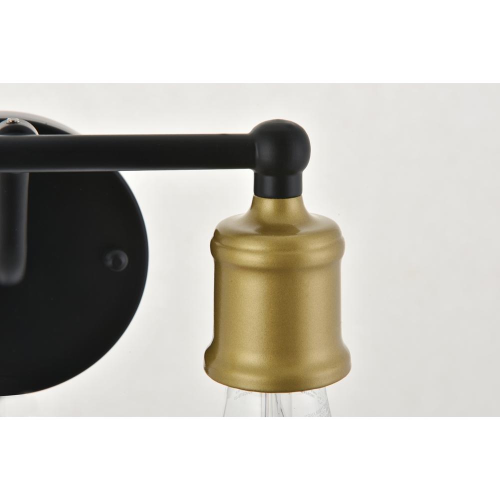 Serif 2 Light Brass And Black Wall Sconce. Picture 8