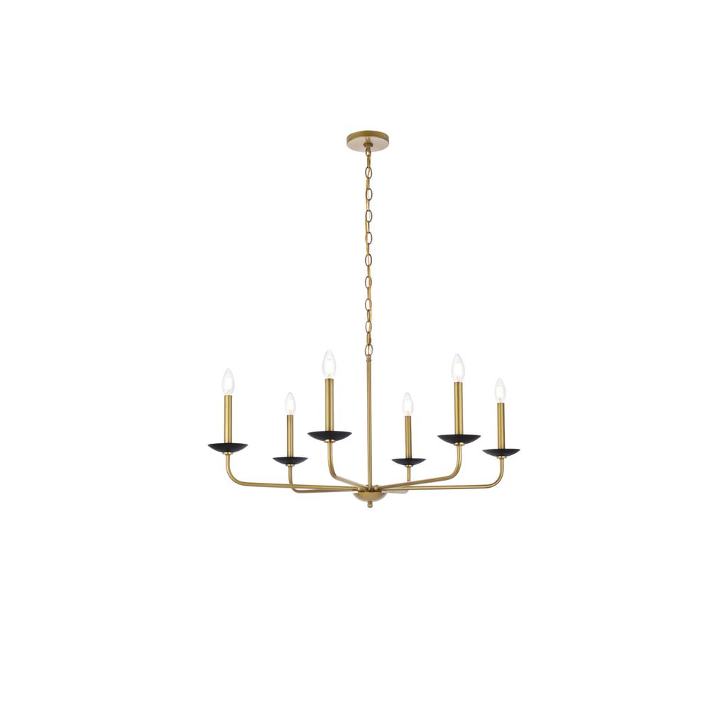 Cohen 36 Inch Pendant In Black And Brass. Picture 1