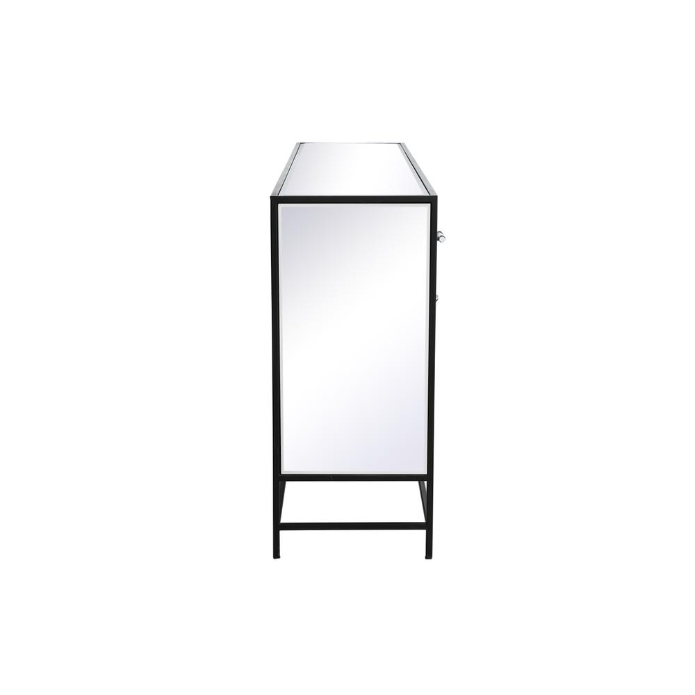 James 72 In. Mirrored Credenza In Black. Picture 9