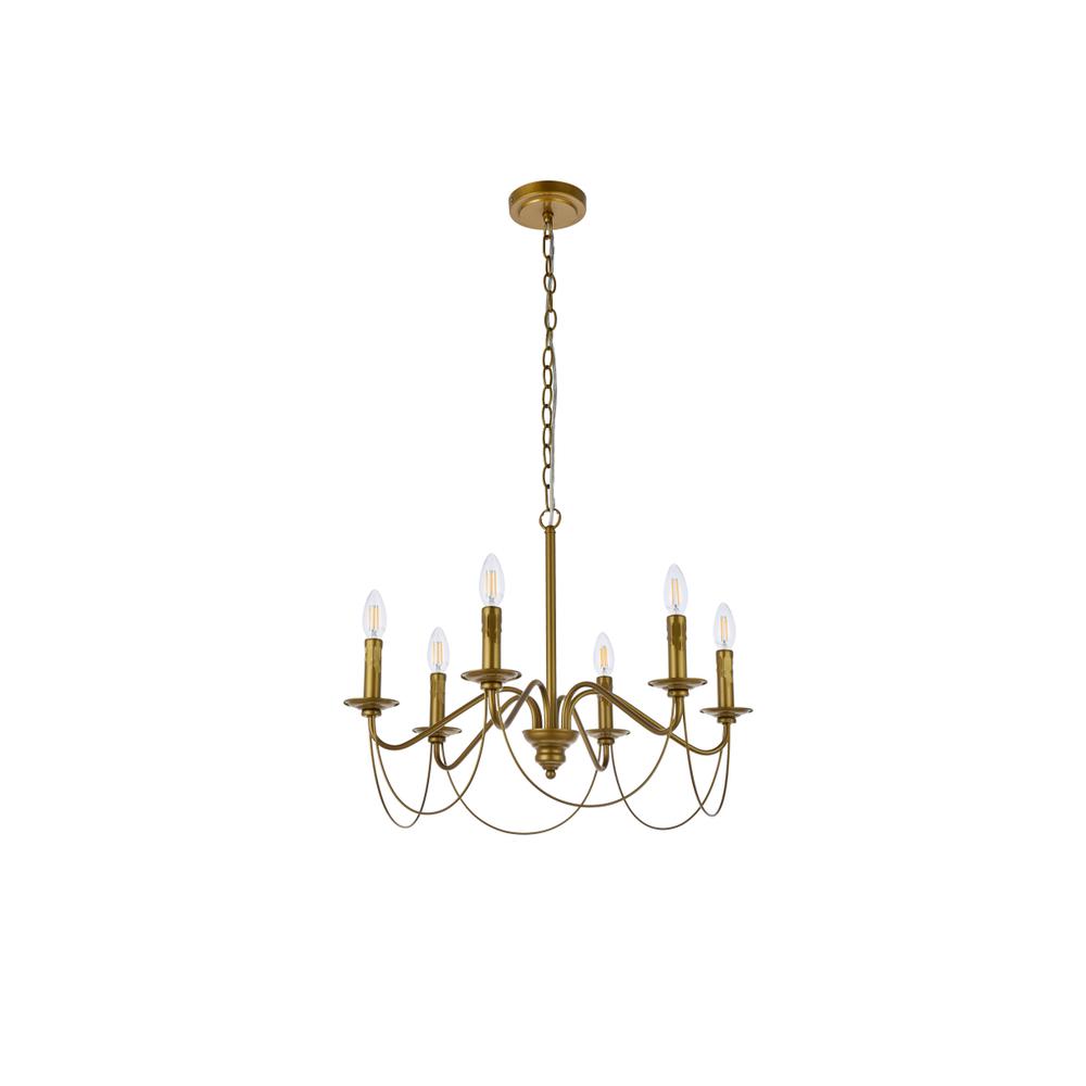 Westley 6 Lights Pendant In Brass. Picture 6