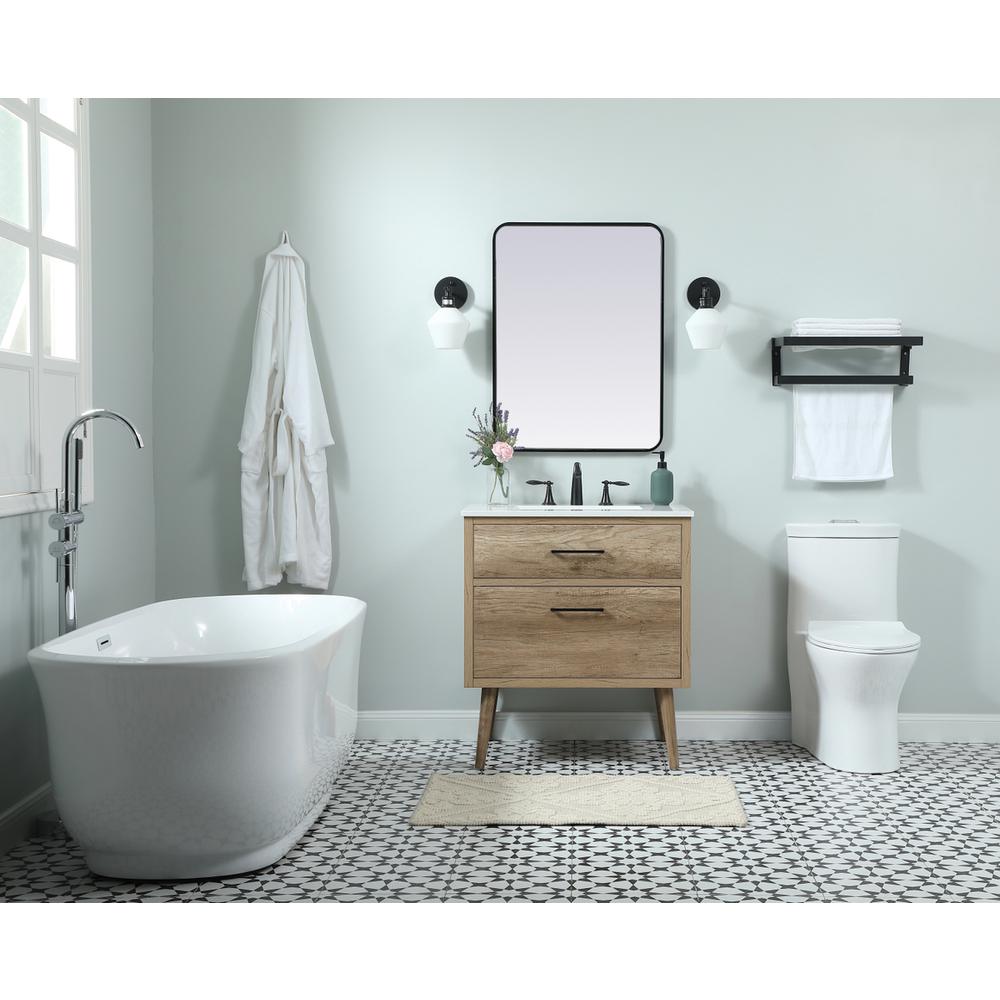 30 Inch Single Bathroom Vanity In Natural Oak. Picture 4
