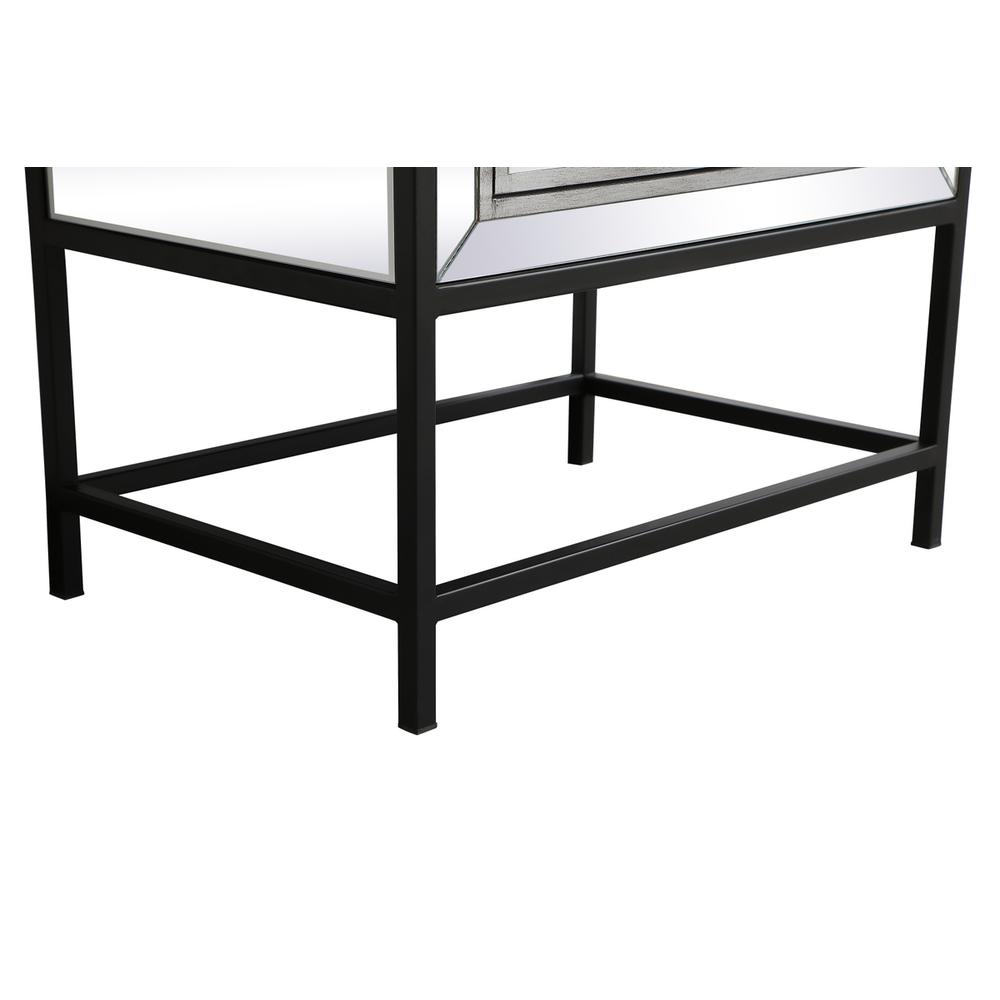 21 Inch Mirrored Two Drawers End Table In Black. Picture 7