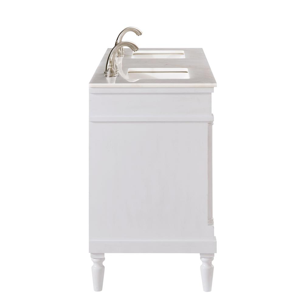 60 In. Single Bathroom Vanity Set In Antique White. Picture 7