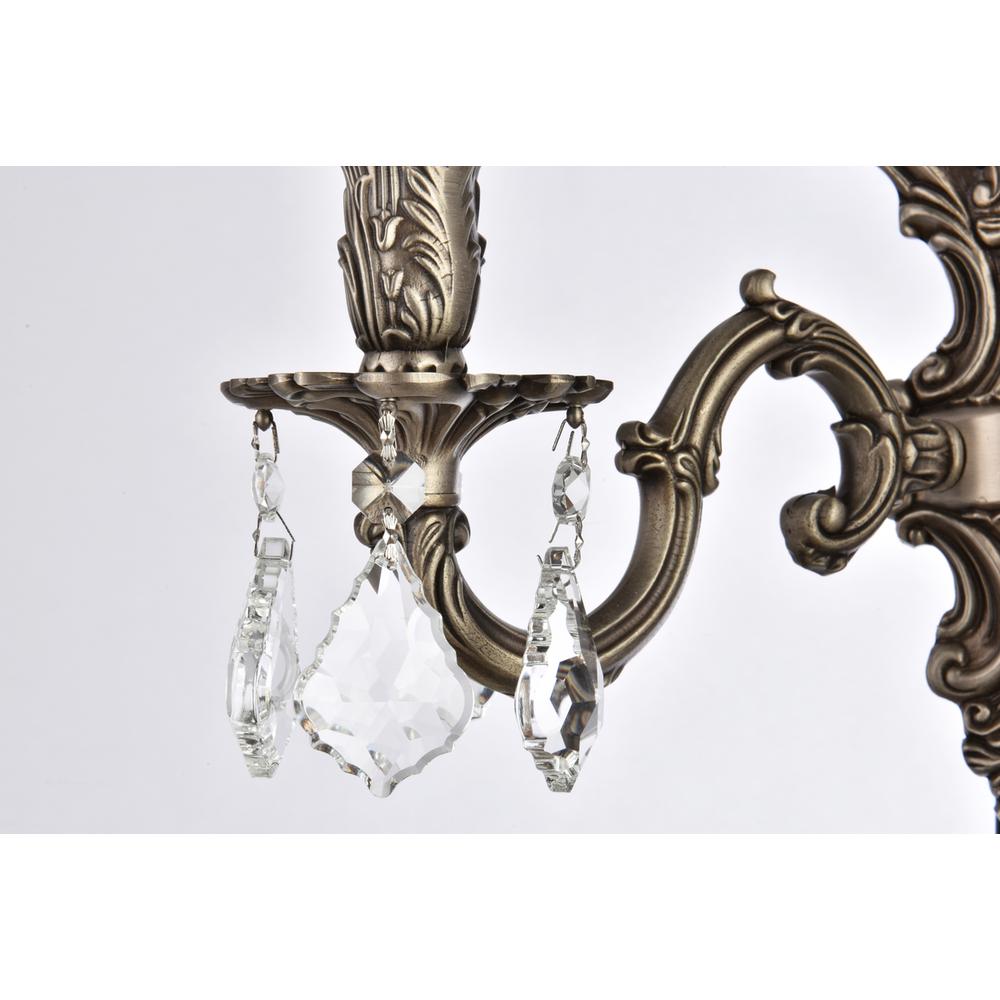 Monarch 2 Light Pewter Wall Sconce Clear Royal Cut Crystal. Picture 3