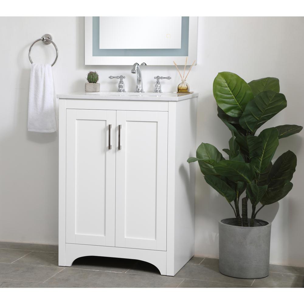 24 Inch Single Bathroom Vanity In White. Picture 2