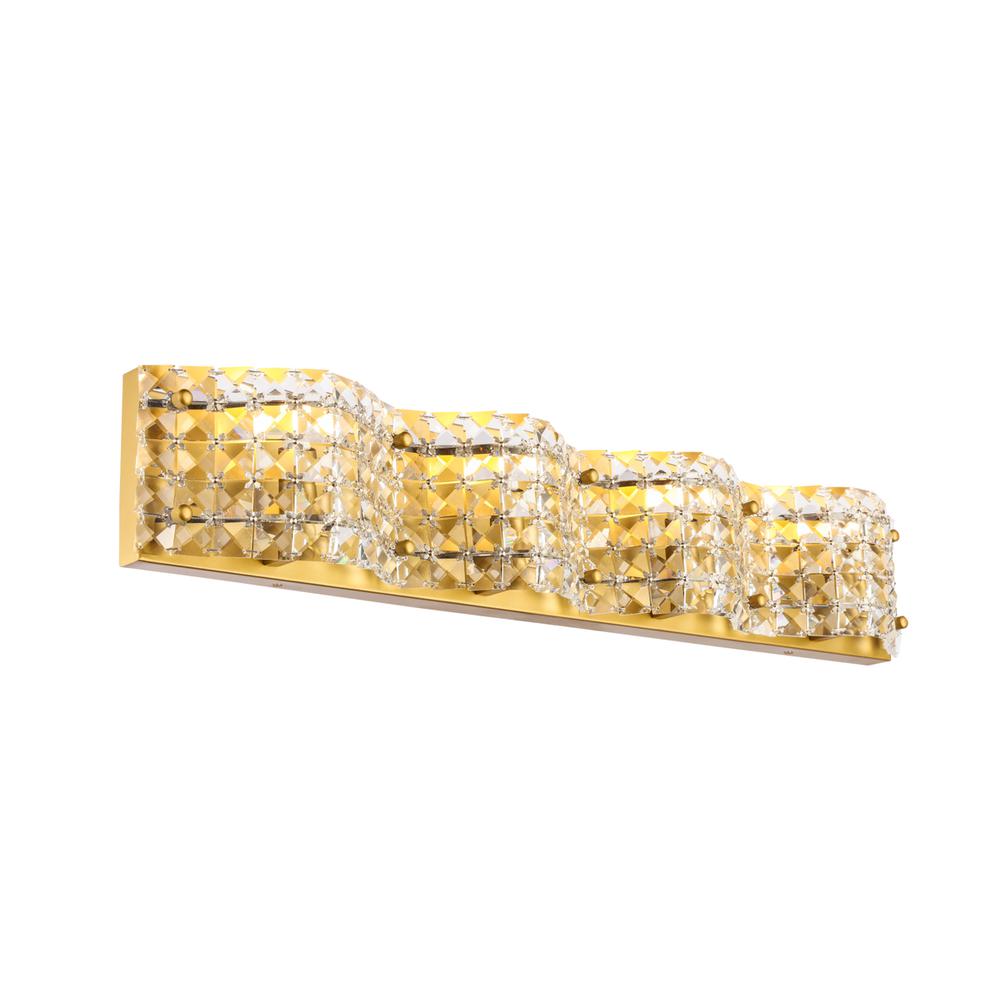 Ollie 4 Light Brass And Clear Crystals Wall Sconce. Picture 5