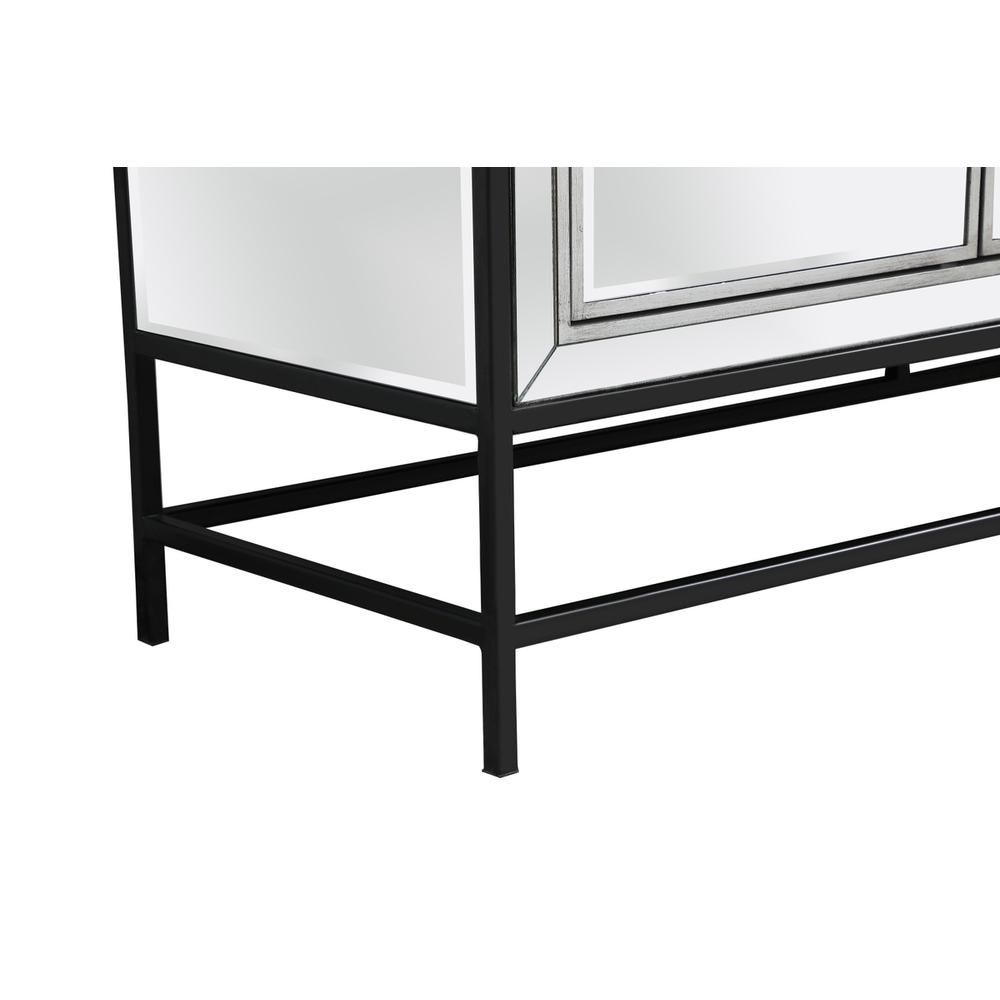 James 60 In. Mirrored Credenza In Black. Picture 8